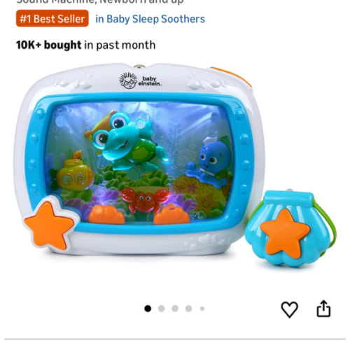 Baby Einstein Sea Dreams Soother Musical Crib Toy and Sound Machine, Newborn and up