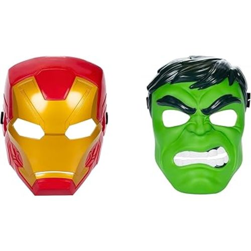 Marvel Avengers Hero Mask Multipack, Iron Man & Hulk Mask 2-Pack, Super Hero Roleplay Toys for Kids Ages 5 and Up (Amazon Exclusive)