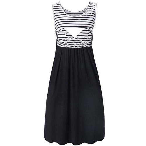 gakvbuo Maternity Dress for Womens Summer Sleeveless Nursing Dresses Crew Neck Maternity Breastfeeding Dress Pregnancy Clothes