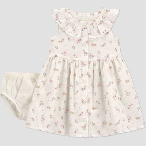 Carter's Just One You® Baby Girls' Bunny Floral Dress - Ivory 3M