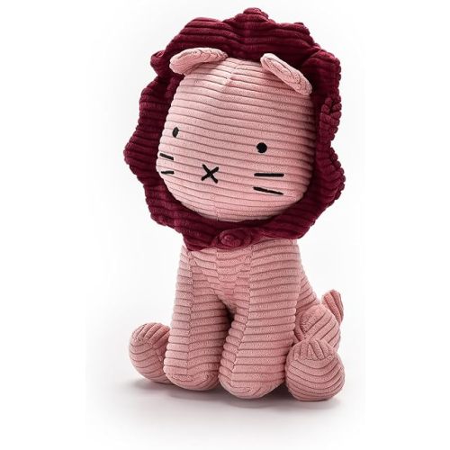 Lion Plush Corduroy Stuffed Animal for Baby, Toddler, Kids, Plushies Plush Doll Gifts for Boys Girls, Quality Material(Yellow) 11" (Pink)