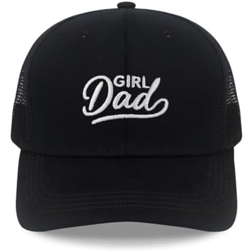 Girl Dad Hat, Dad Gifts from Daughter Son, Adjustable Embroidered Funny Trucker Hats for Men