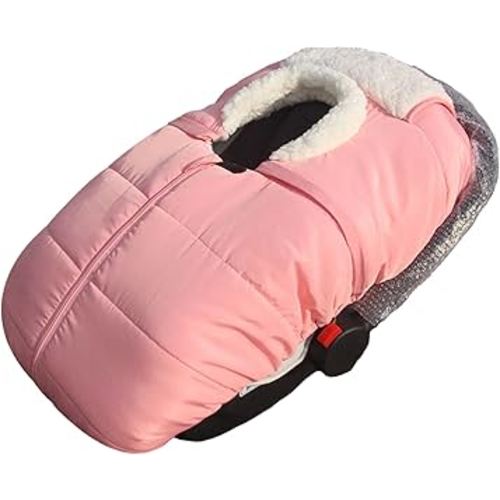 Fairy Baby Winter Car Seat Cover for Babies Carseat– Waterproof, Warm Car Seat Cover Baby – Universal Winter Cover for Back Seat, Infant Car Seat & Baby Carseat（Pink）