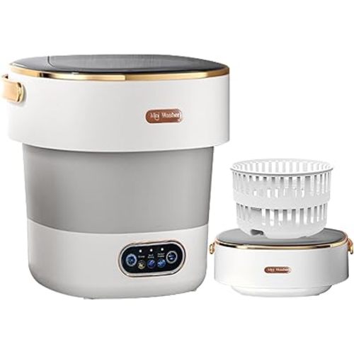 Portable Washing Machine,Mini Washer -20L Upgraded With Spin Basket,Small Clothes Folding Washing Machine Of Underwear, Baby And Small Clothes,Suitable For Home Apartments Dormitories,Hotels Pale Gray