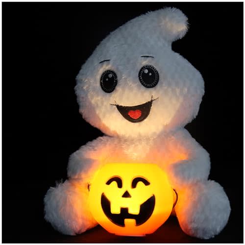Lofytain Ghost Plush with Pumpkin Lamp Halloween Toys Pumpkin Lamp Halloween Decor Stuffed Animal Gift for Kids and Toddlers