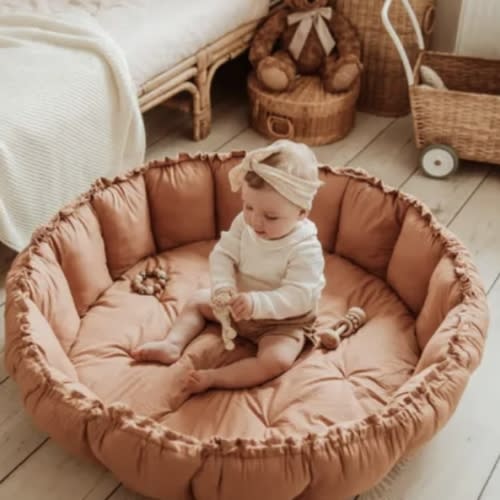 Bloom Organic Cotton Play Mat | Brown