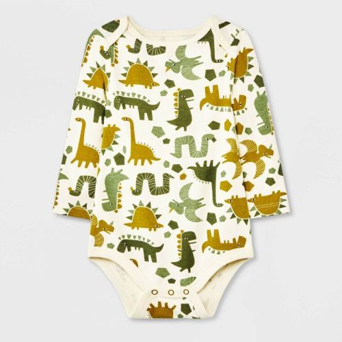 Baby Boys' Dino Long Sleeve Bodysuit - Cat & Jack™ Cream
