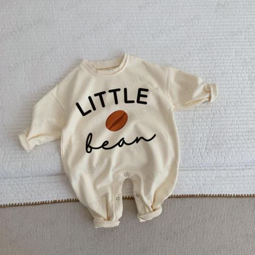 LITTLE BEAN Baby Toddler Beige Romper