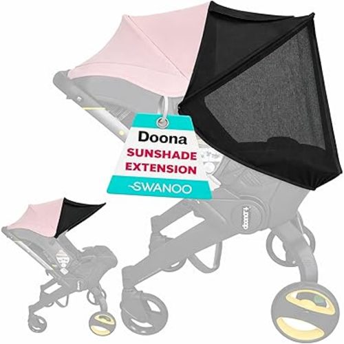 Doona Car Seat Sun Shade Extension, Baby Car Seat Sun Cover Canopy Extender, Infant Stroller Sunshade with UV Protection, Breathable Mesh Bug Net, Newborn Travel Shade