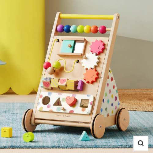 Tiny Land® Premium Natural Wooden Activity Walker