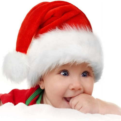 QUTETN Baby Santa Hat Baby Christmas Hat Toddler Santa Claus Hats Newborn Santa Hat for Baby Girl Boy First Christmas
