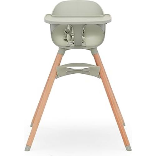 Lalo The Chair Convertible 3-in-1 High Chair for Babies & Toddlers, Dishwasher Safe Tray, Adjustable Footrest, Sage