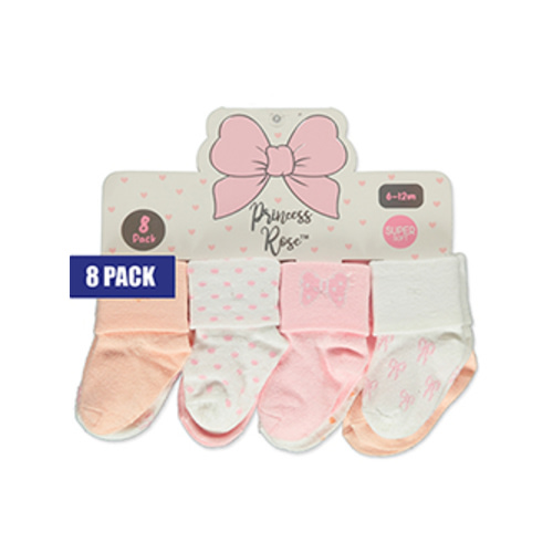 Princess Rose Baby Girls' 6-Pack Fancy Socks