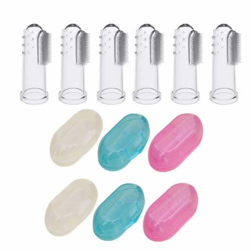 Rongsi 6 Pieces Baby Finger Toothbrush for Teething Training - Infant, Toddler and Eyelid Toothbrush Soft Baby Toothbrush Oral Cleansing Massager to Train Your Child to Healthy Oral Habits
