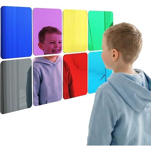 Special Supplies Sensory Wall Mirror - Multi Color Interactive Acrylic Mirrors for Wall Decoration and Sensory Toys for Kids Classroom or Home -Sensory Room Decor -Visual, Tactile Stimulation - 8