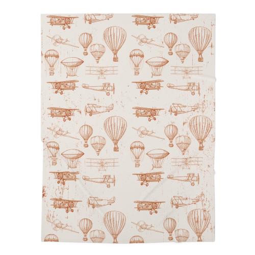 Vintage Aviation and Hot Air Balloons Baby Swaddle Blanket
