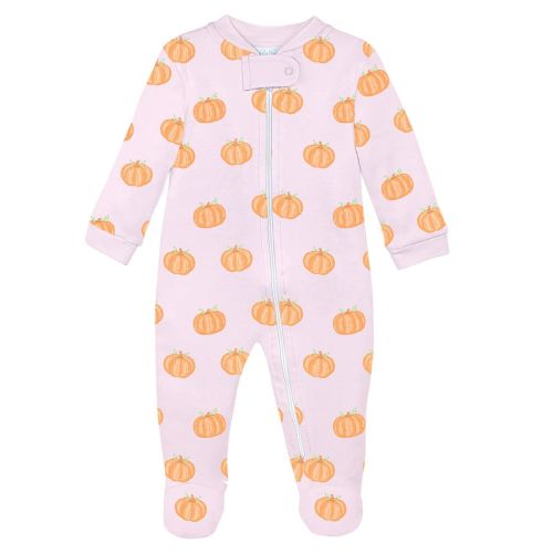 Halloween Pumpkin Footie, Pink