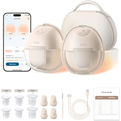 eufy Security Breast Pump S1 Pro, Heated Wearable, Slim Hands-Free with Industry-Leading HeatFlow Tech, Wireless Charging Case, App-Controlled OptiRhythm, Hospital-Grade Suction, in-Bra Use