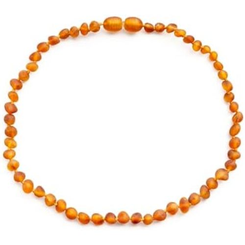 Baltic Proud Amber Necklace for Women and Men (Authentic, Certified) - 18 inches, Honey Raw (Unpolished) - Unisex Amber Jewelry for Adults - Bead Necklace