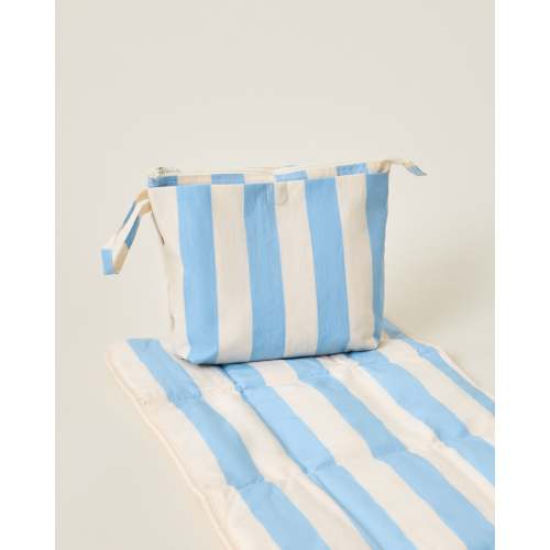 Quick Change Kit Bag Diaper Clutch Baby Bag With Changing Mat | Blue Wide Stripe - Storq by Kindred Bravely