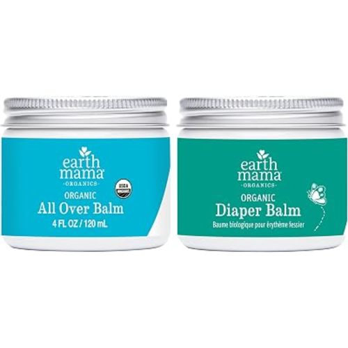 Earth Mama Organic - All Over Balm 4 oz + Diaper Balm 4oz