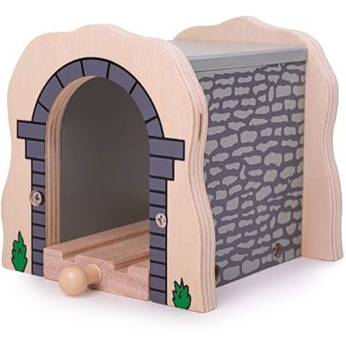 Bigjigs Rail Grey Stone Tunnel - Other Major Wooden Rail Brands are Compatible