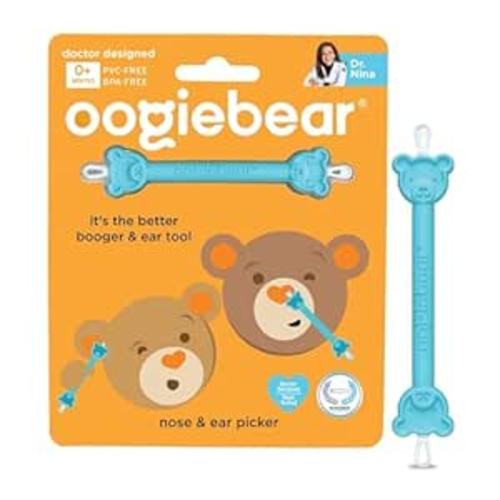 oogiebear Baby Nose Cleaner & Ear Wax Removal Tool - Safe Booger & Earwax Removal for Newborns, Infants, Toddlers - Dual-Ended - Essential Baby Stuff