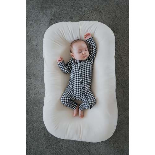 Bamboo Zip Pajamas | Black Gingham