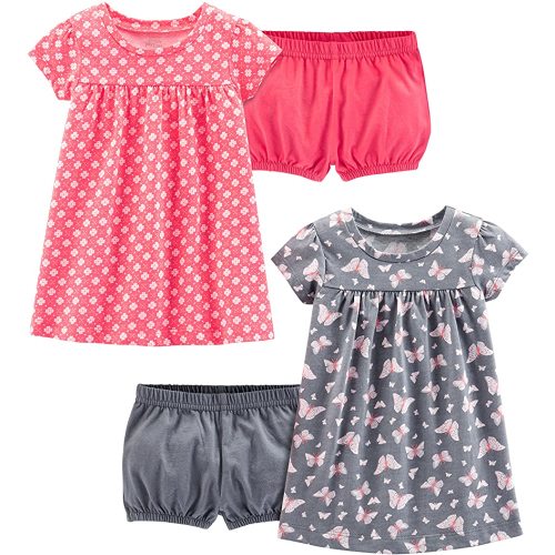 Simple Joys by Carter's Girls' Short-Sleeve and Sleeveless Dress Sets, Pack of 2