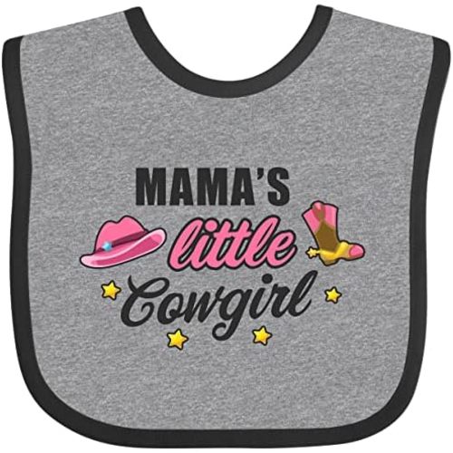 inktastic Mamas Little Cowgirl with Cowgirl Hat and Boots Baby Bib