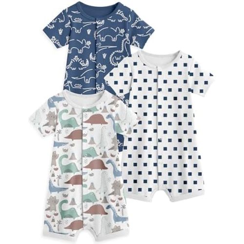 Yoofoss Baby Boy Romper 0-18 Months 100% Organic Cotton Newborn Summer Clothes Short Sleeve Baby Outfit Soft Breathbale