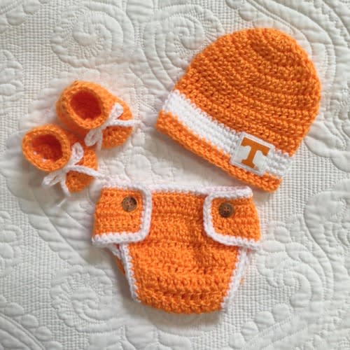 Tennessee Volunteers Baby Boy Hat, Diaper Cover, and Booties
