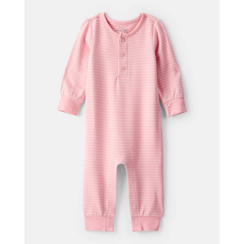 Baby Girl PurelySoft Long-Sleeve Jumpsuit - Pink