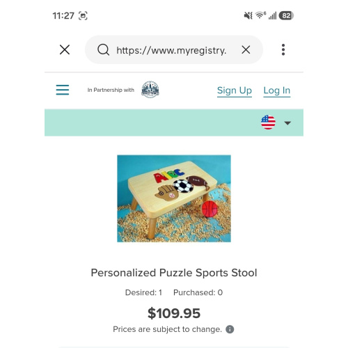 Personalized Puzzle Sports Stool