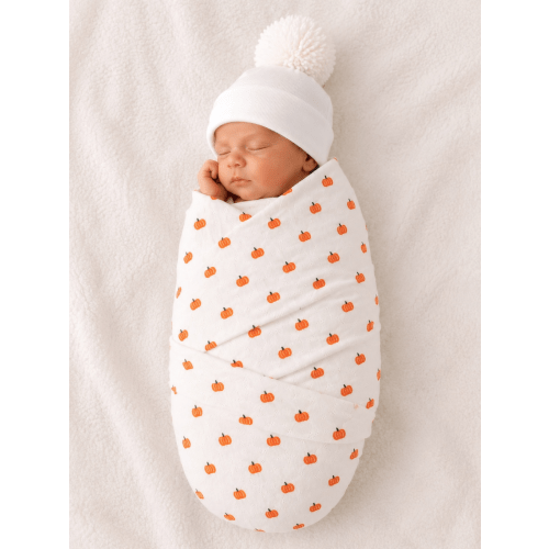 Pumpkin | Organic Cotton Pointelle Baby Clothes Swaddle – SpearmintLOVE