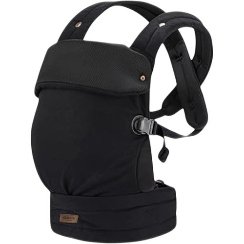 Cub & Co Ergonomic Baby Carrier Newborn to Toddler – 4-in-1 Adjustable with Head Support, Breathable Fabric, Padded Waistband & Travel-Ready Foldable Design (Black)
