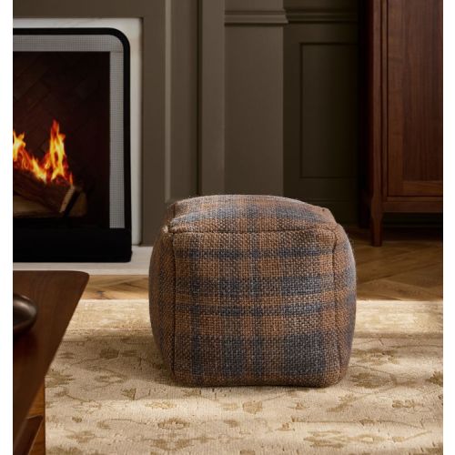 Plaid Wool Pouf