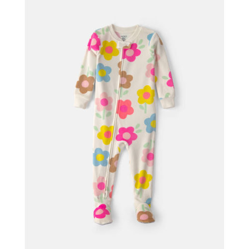 Baby Girl 1-Piece Floral 2-Way Zip DreamPlush Snug Fit Footed Pajama | Carter's