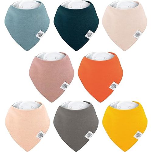 Parker Baby Bandana Drool Bibs 8 Pack Baby Bibs for Boys, Girls, Unisex - Soft & Stylish Teething Bibs for Babies