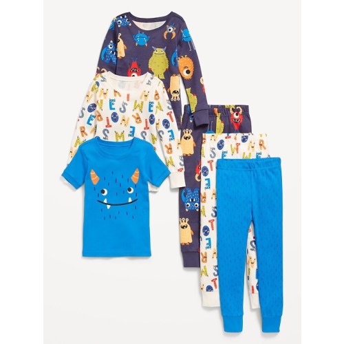 Snug-Fit Printed Pajama 6-Piece for Toddler & Baby