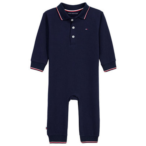 Baby Boys' Collared Long-Sleeve Button-Placket Knit Fleece Lined Coverall