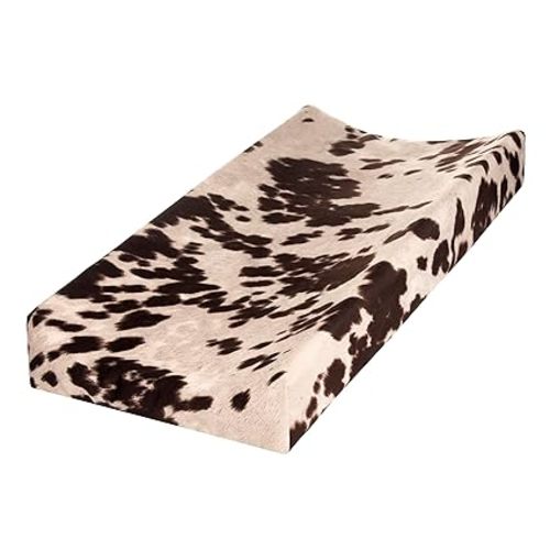 Western Cowboy Changing Pad Cover Super Soft Brown Cowhide