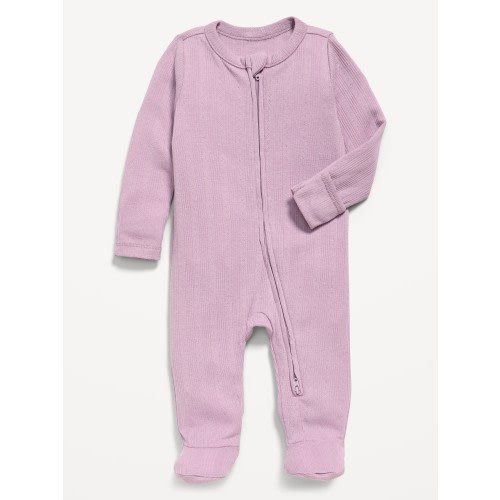 Ribbed 2-Way-Zip Sleep & Play Footed One-Piece for Baby | Old Navy