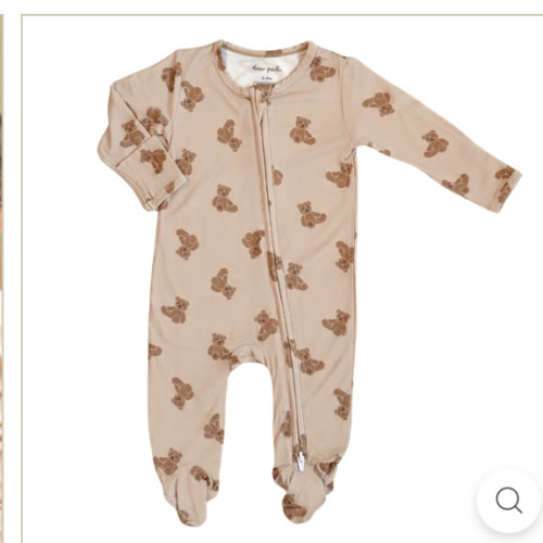 Footie Zippered One Piece in Teddy Tales – Dear Perli