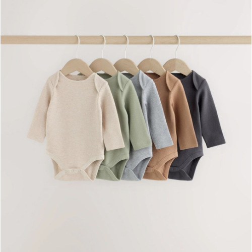 Buy Neutral Long Sleeve Bodysuits 5 Pack from Next USA
