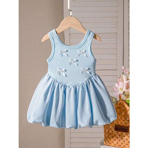 SHEIN Playful Pals Baby Girls' Summer New Black Camisole Vintage Ruffled Butterfly Decor Ballet Princess A-Line Dress | SHEIN USA