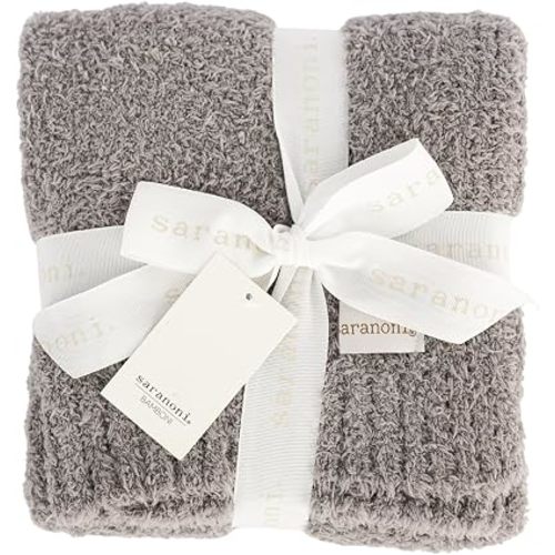 Saranoni Bamboni Baby Blanket Plush Soft Receiving Blanket Gray 30"x40"
