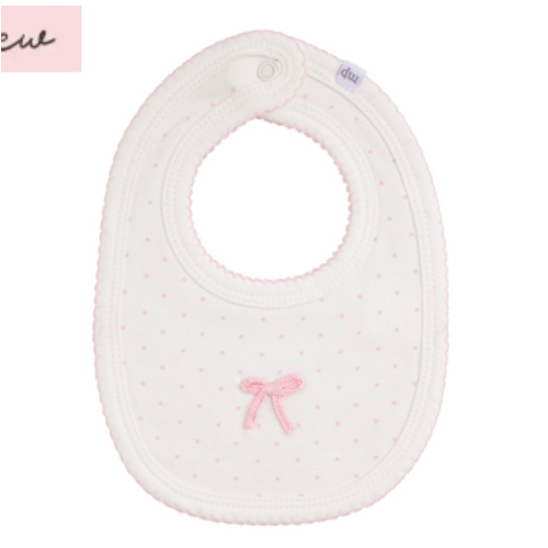 Dotted Crochet Bow Bib | Stylish Cotton Bib for Infants | Mud Pie