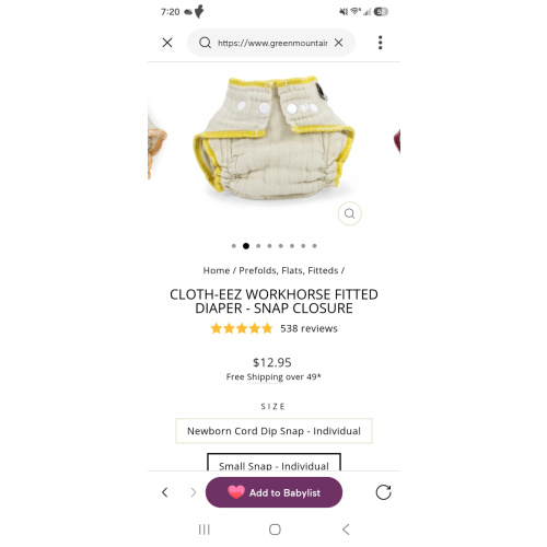 Cloth-eez Workhorse Fitted Diapers