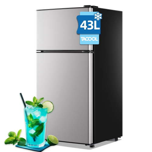 Tacool, Mini Refrigerator, 43 Liter, Dual Door with Top Freezer